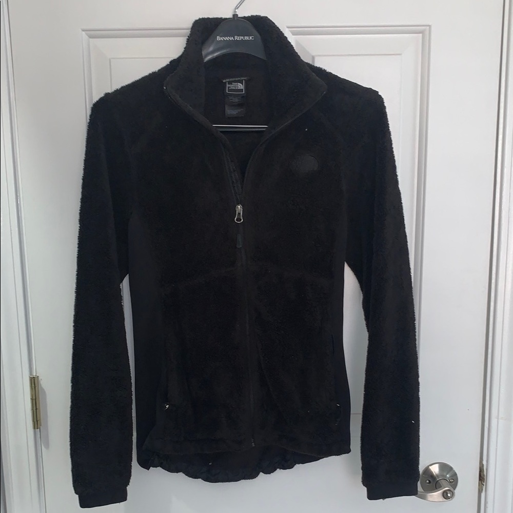 Black Ski Snow Jacket with High Collar and Front Zipper